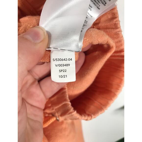 Athleta Women's 10 Coral Orange Cabo Linen Jogger Pants Casual Comfy Everyday - Picture 8 of 10